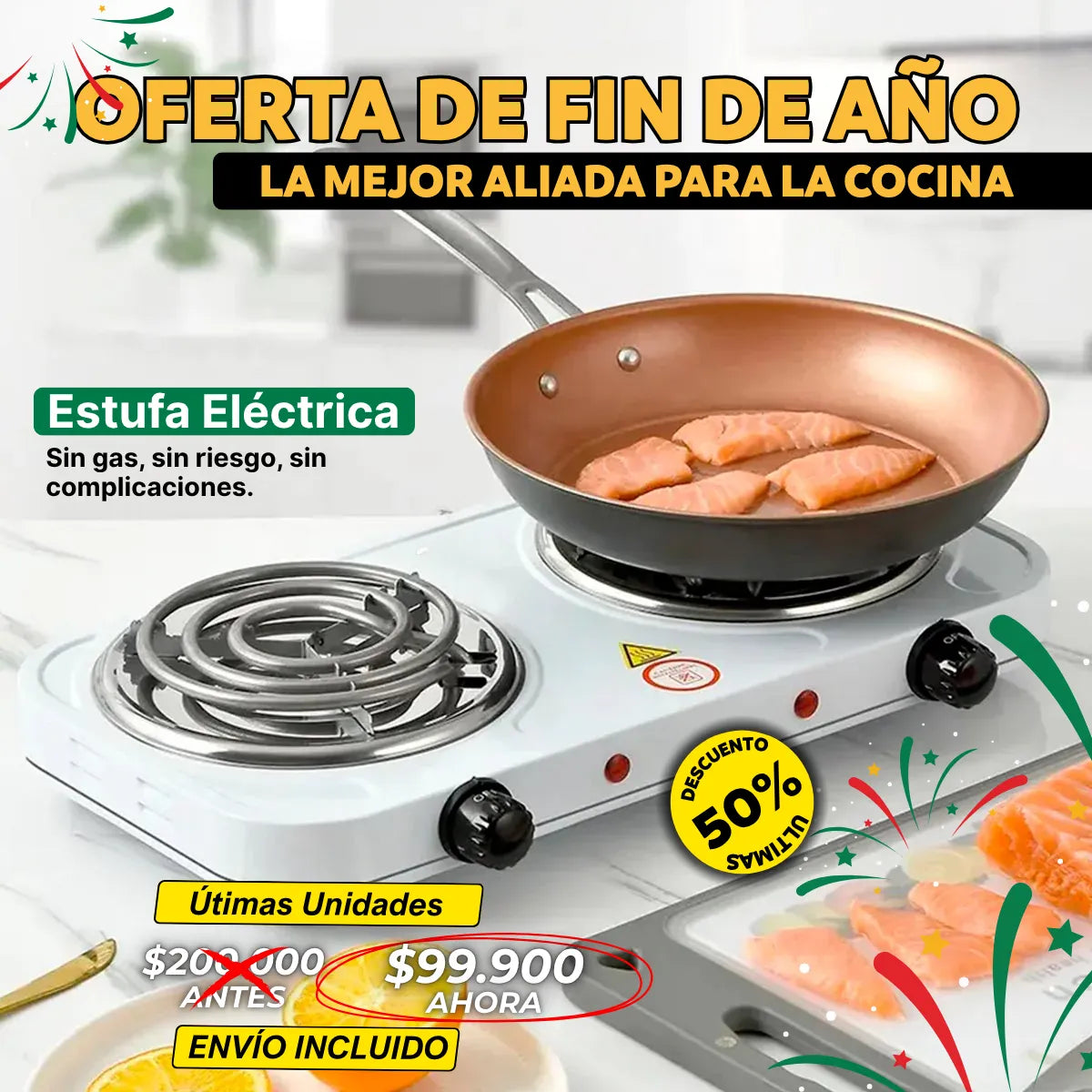 Estufa electrica perfecta para la cocina moderna