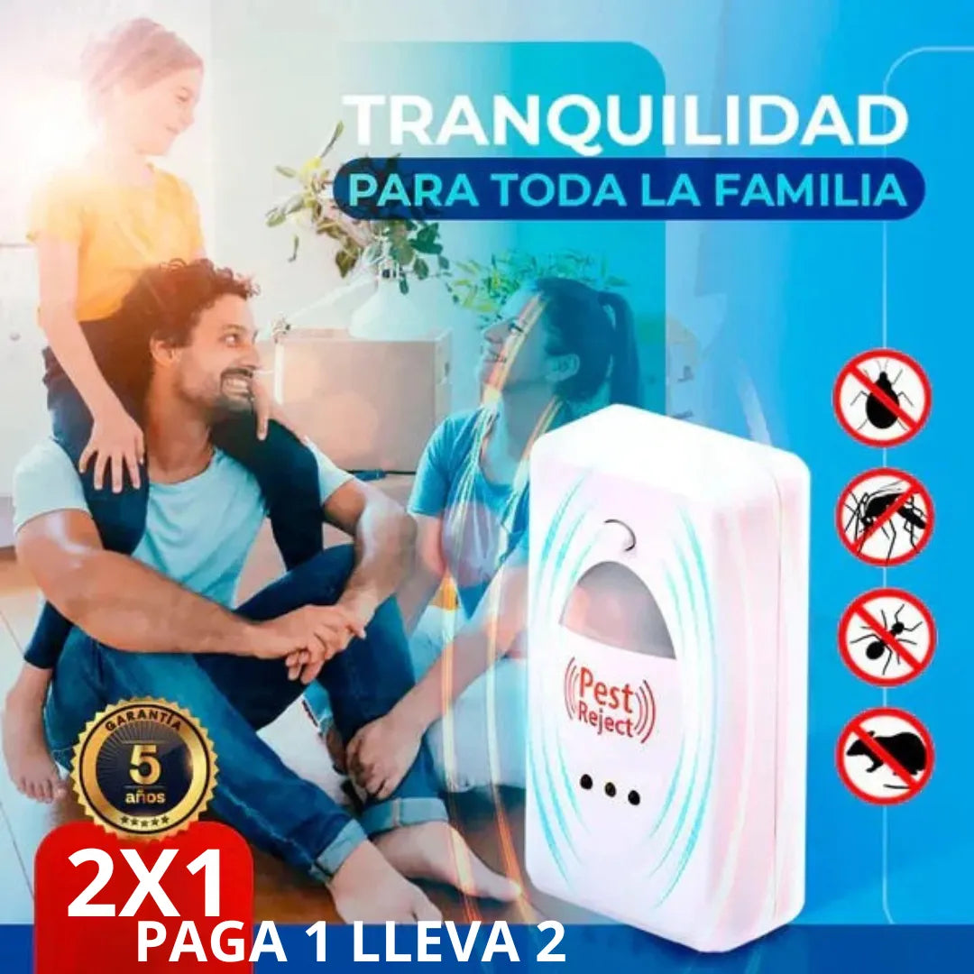Repelente Ultrasónico Para Insectos 2X1 | Elimínalos Sin Químicos, ni Esfuerzo🦟🐀